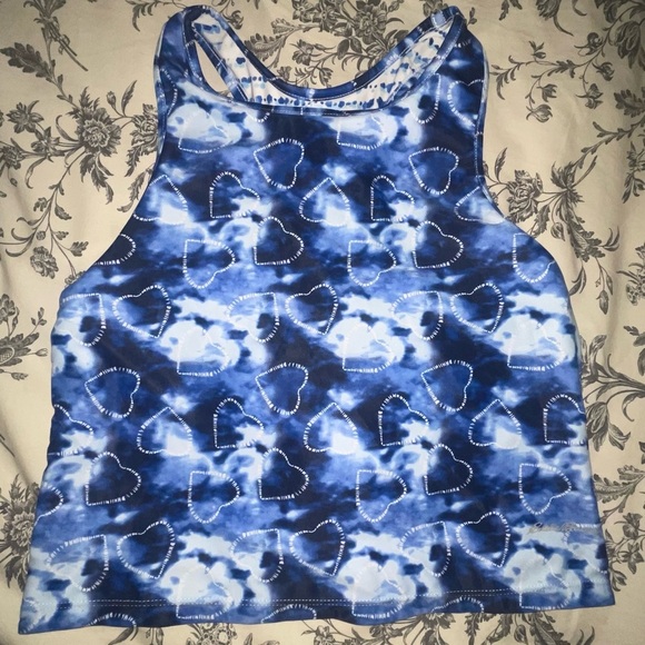 Eddie Bauer Blue and white heart 2pcs bikini tank and bottom - Picture 2 of 6